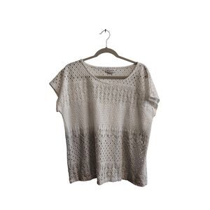 Liz Claiborne Women's XL White Short Sleeve Knit Top